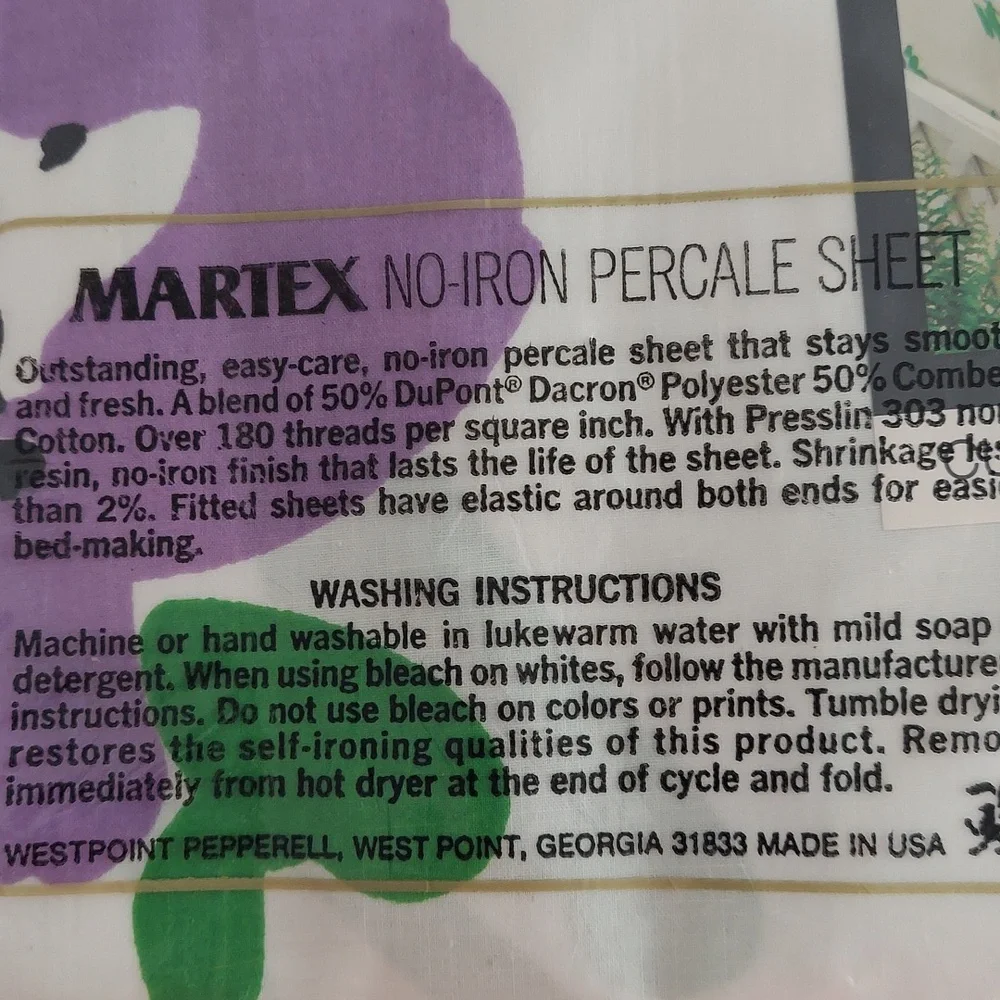 Vintage Deadstock Martex Flat Sheet - Picture 4 of 4
